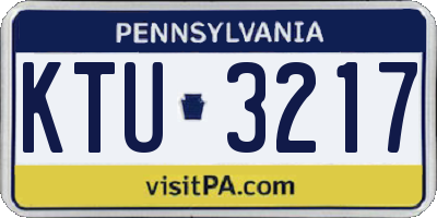 PA license plate KTU3217