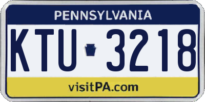 PA license plate KTU3218