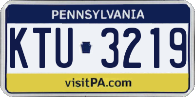 PA license plate KTU3219