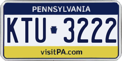 PA license plate KTU3222