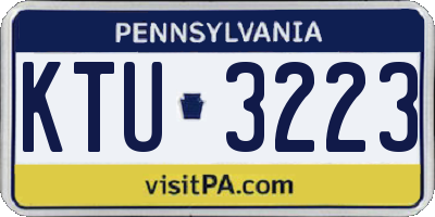 PA license plate KTU3223