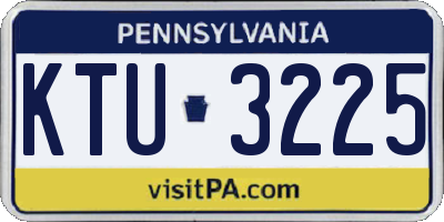 PA license plate KTU3225