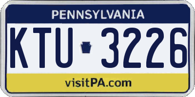 PA license plate KTU3226