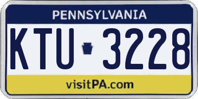 PA license plate KTU3228