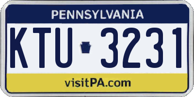 PA license plate KTU3231