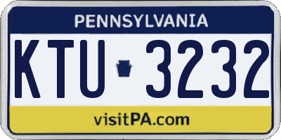 PA license plate KTU3232