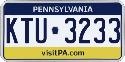 PA license plate KTU3233