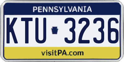PA license plate KTU3236