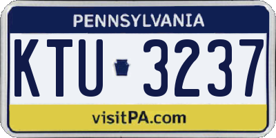 PA license plate KTU3237