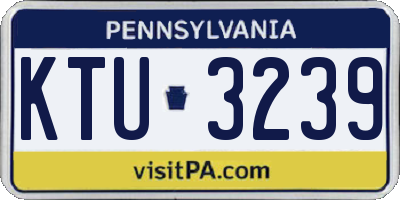 PA license plate KTU3239