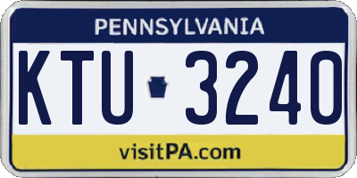 PA license plate KTU3240