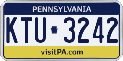 PA license plate KTU3242