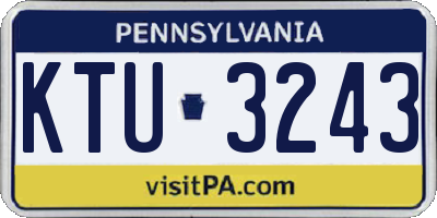 PA license plate KTU3243
