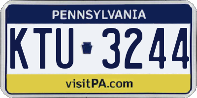 PA license plate KTU3244