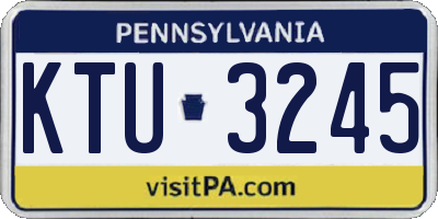 PA license plate KTU3245