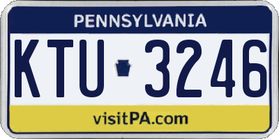 PA license plate KTU3246