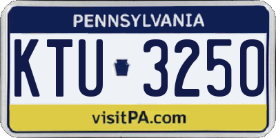 PA license plate KTU3250