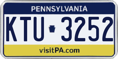 PA license plate KTU3252