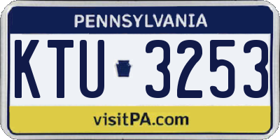PA license plate KTU3253