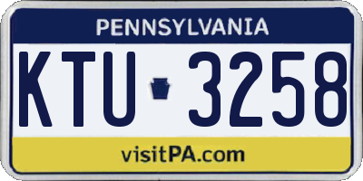PA license plate KTU3258