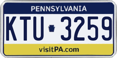 PA license plate KTU3259
