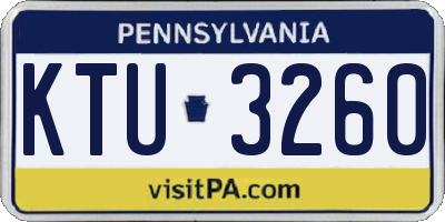PA license plate KTU3260