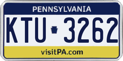 PA license plate KTU3262