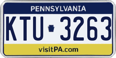 PA license plate KTU3263