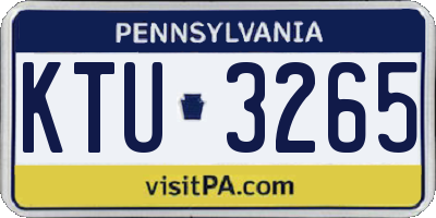 PA license plate KTU3265