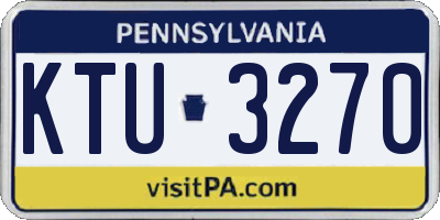 PA license plate KTU3270