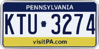 PA license plate KTU3274