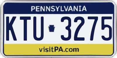 PA license plate KTU3275