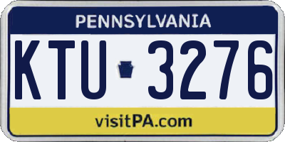 PA license plate KTU3276