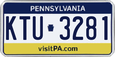 PA license plate KTU3281