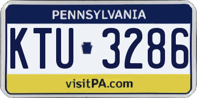 PA license plate KTU3286