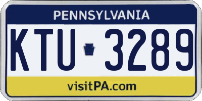 PA license plate KTU3289