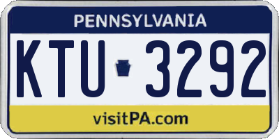 PA license plate KTU3292