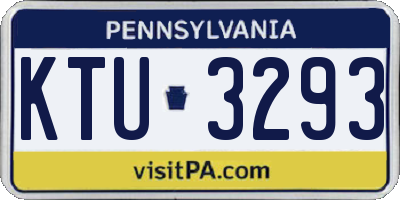 PA license plate KTU3293