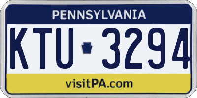 PA license plate KTU3294
