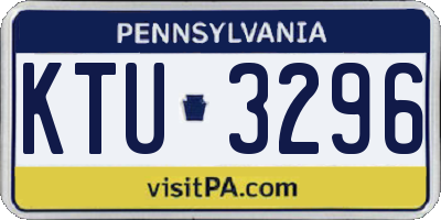 PA license plate KTU3296