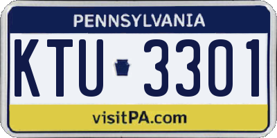 PA license plate KTU3301