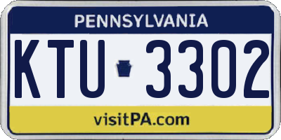 PA license plate KTU3302