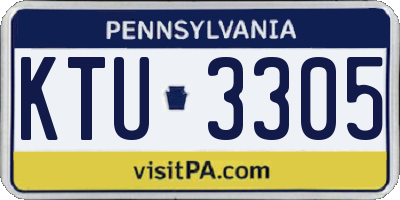 PA license plate KTU3305