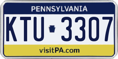 PA license plate KTU3307