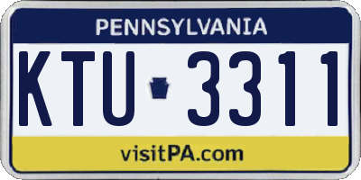 PA license plate KTU3311