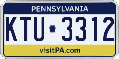 PA license plate KTU3312
