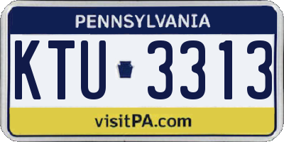 PA license plate KTU3313
