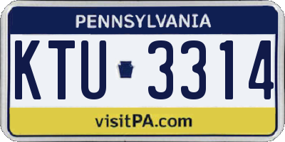 PA license plate KTU3314
