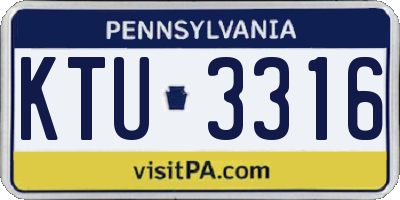 PA license plate KTU3316