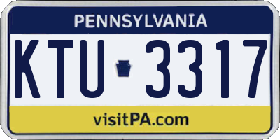 PA license plate KTU3317